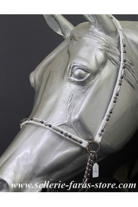arabian horse showhalter white silver beads