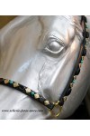 arabian horse showhalter gold, black and turquoise beads